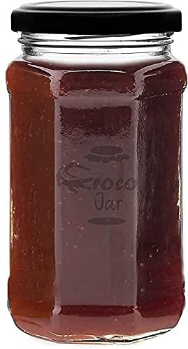 CROCO JAR Glass Jars and Storage Containers Air Tight Lid For Herbs, Foods, Jams, Liquid, Small Spice Jars - 500 Ml Glass Pickle